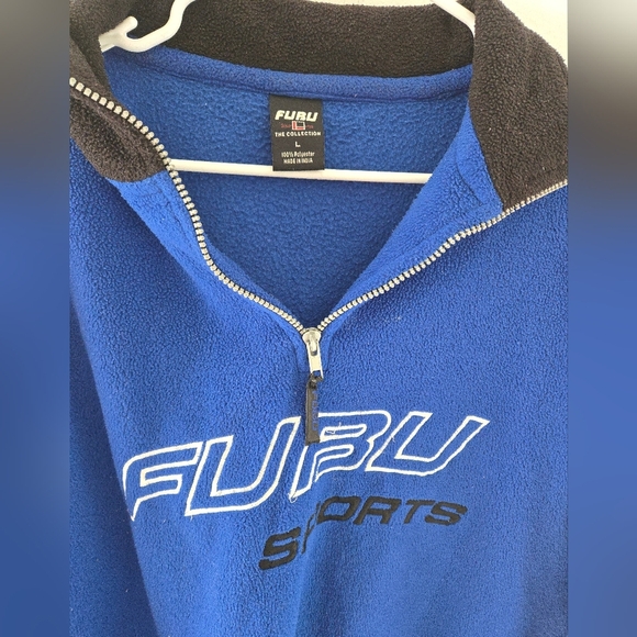 Vintage Fubu Sports Jacket Mens Size Large Fleece Big Logo Y2K Spell Out Retro - Picture 3 of 6